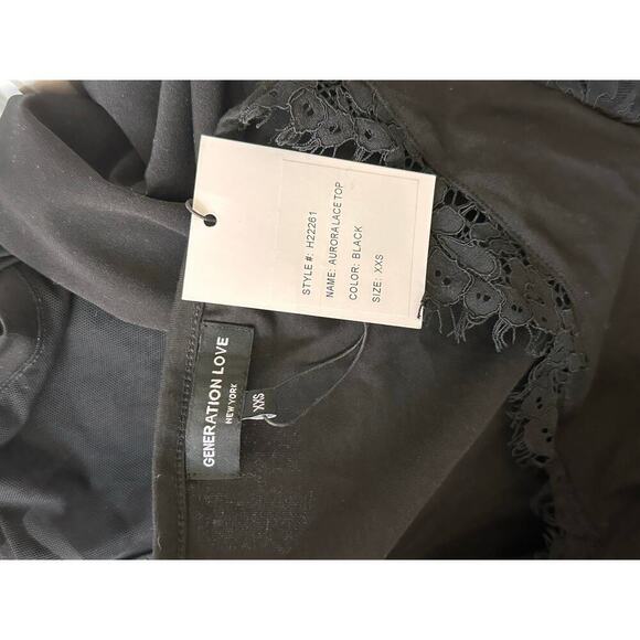 NWT Generation Love Aurora Lace Top Black size XXS - Picture 7 of 8